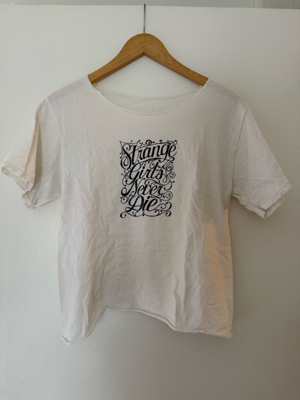 White Graphic Tee - Strange Girls Never Die
